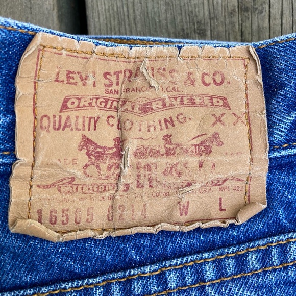 LEVI’S Vintage Jeans Retro USA MADE Cotton High Rise Tapered Blue Denim Size 14 - Picture 11 of 16